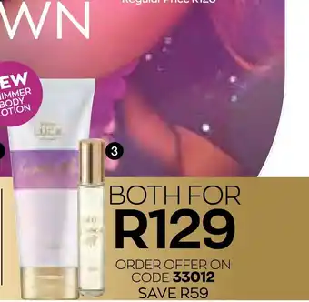 AVON Lucky Me for her Shimmer Body Lotion & Purse Spray offer