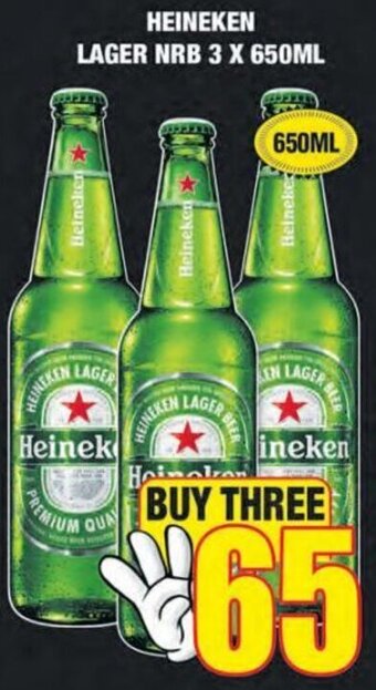 Boxer Liquors Heineken Lager NRB 3 x 650ml offer