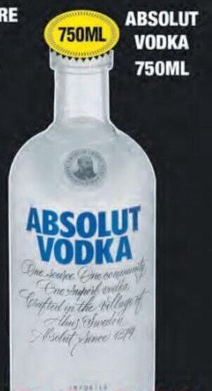 Boxer Liquors Absolut Vodka 750ml offer