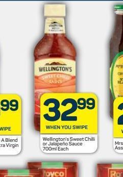 Pick n Pay Wellington's sauces offer