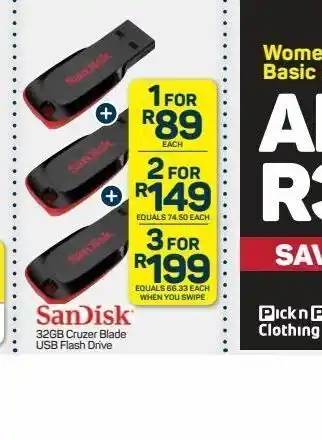 Pick n Pay Sandisk 32gb flash drive offer