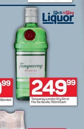 Pick n Pay Tanqueray gin offer