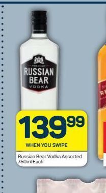 Pick n Pay Russian bear vodka offer