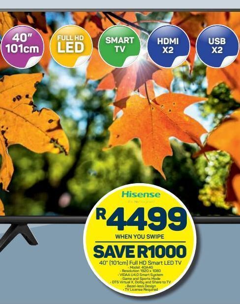 Pick n Pay Hypermarket Hisense led tv 40" offer