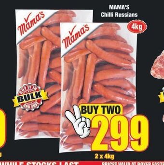 Boxer Mama's chilli russians 2 offer
