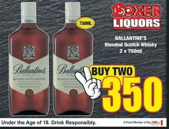 Boxer Ballantine's whiskey 2 offer