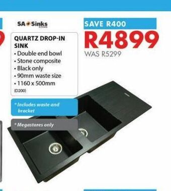 Chamberlain Quartz drop-in sinks offer
