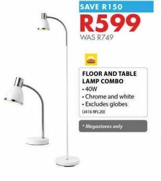 Floor and table lamp combo