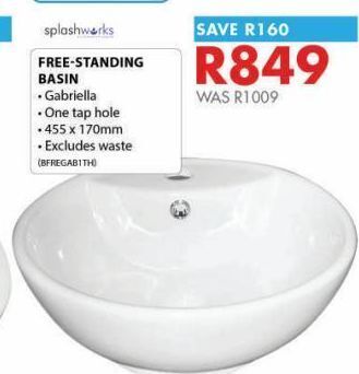 Chamberlain Free-standing basin offer