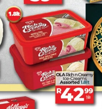 Take 'n Pay OLA Rich n Creamy Ice-Creams Assorted 1.8Lt offer