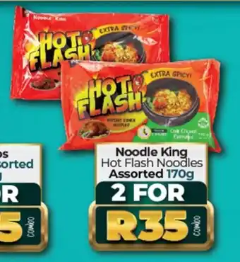 Take 'n Pay Noodle King Hot Flash Noodles Assorted 170g offer