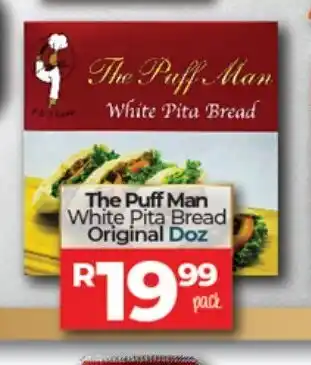 Take 'n Pay The Puff Man White Pita Bread Original Doz offer