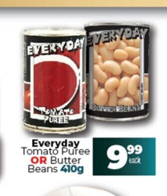 Take 'n Pay Everyday Tomato Puree or Butter Beans 410g offer