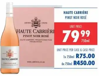 Ultra Liquors Haute Cabriére 750ml offer