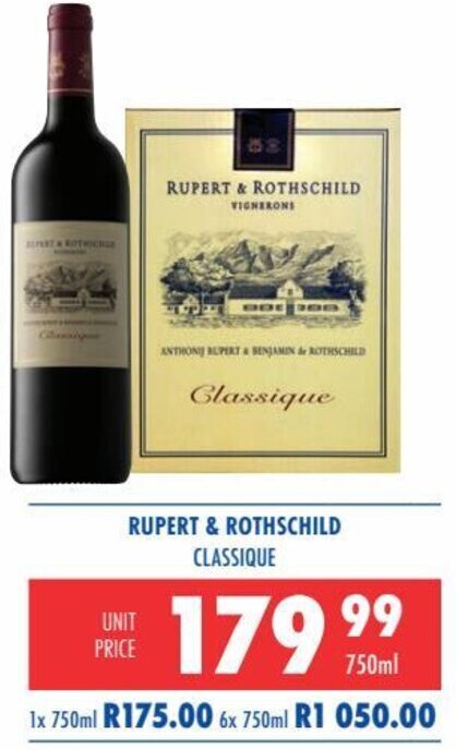 Ultra Liquors Rupert & Rothschild Classique 750ml offer