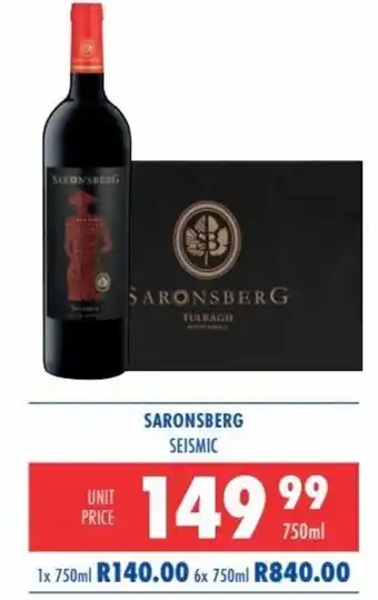 Ultra Liquors Saronsberg Seismic 750ml offer