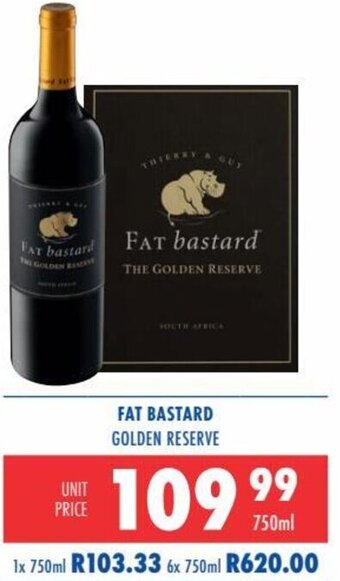 Ultra Liquors Fat Bastard Golden Reserve 750ml offer