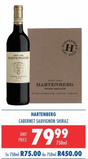 Ultra Liquors Hartenberg Cabernet Sauvignon Shiraz 750ml offer