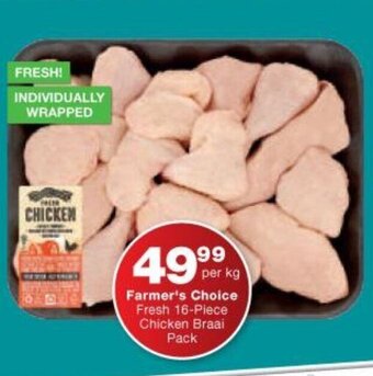 Checkers Farmer's Choice Fresh 16-Piece Chicken Braai Pack offer