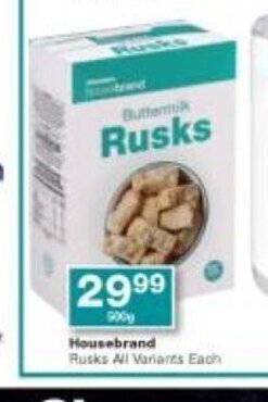 Checkers Housebrand Rusks All Variants each offer