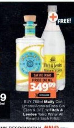 Checkers Malfy Con Limons/Arancia /Rose Gin offer