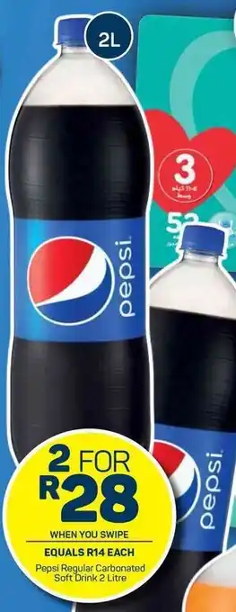 Pick n Pay Pepsi Regular Carbonated Soft Drink 2 x 2L offer