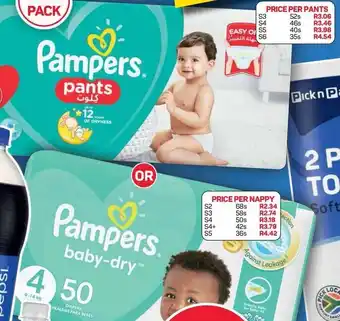 Pick n Pay Pampers New Baby Disposable Nappies or Active Baby-dry Disposable Nappies or Pants offer