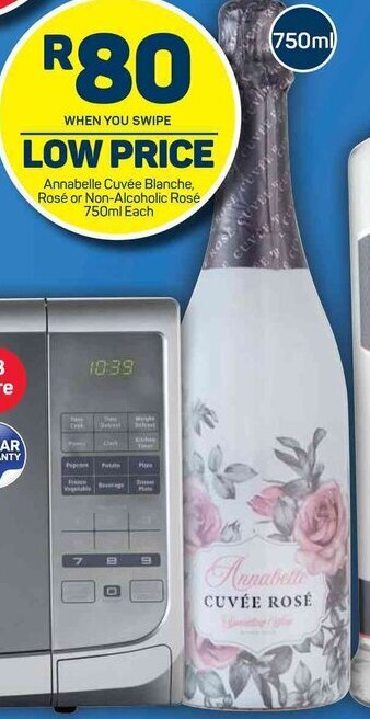 Pick n Pay Annabelle Cuvée Blanche, Rosé or Non-Alcoholic Rosé 750ml offer