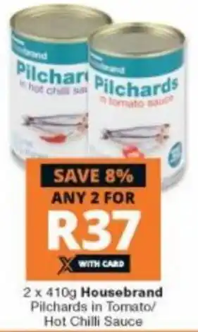 Housebrand Pilchards in Tomato Hot Chilli Sauce 2x410g