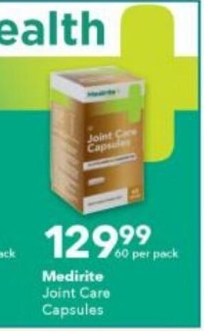 Checkers Liquor Shop Medirite Joint Care Capsules 60 per pack offer