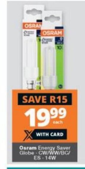 Checkers Liquor Shop Osram Energy Saver Globe offer