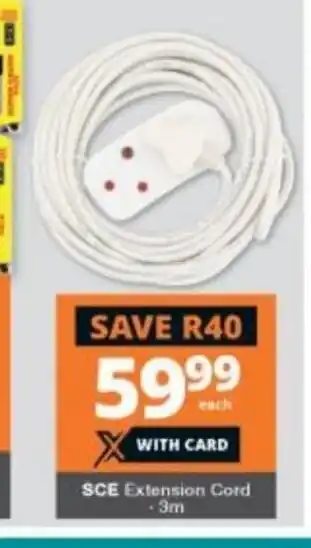 SCE Extension Cord 3m