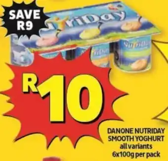 Usave Danone NutriDay Smooth Yoghurt 6x100g offer