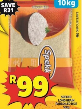 Usave Spekko Long Grain Parboiled Rice 10kg offer