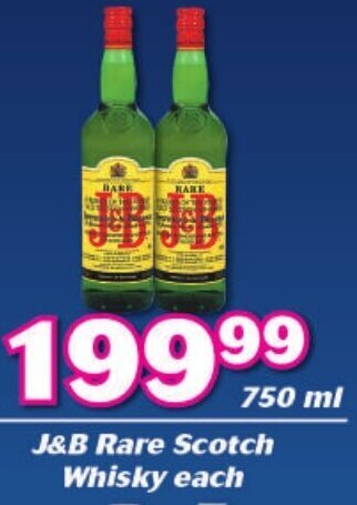 Cambridge Liquor J&B Rare Scotch Whisky 750ml offer