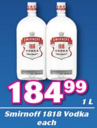 Smirnoff 1818 Vodka 1L