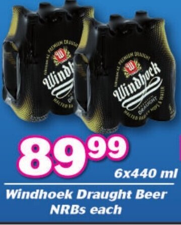 Cambridge Liquor Whindhoek Draught Beer NRBs 6x440ml offer