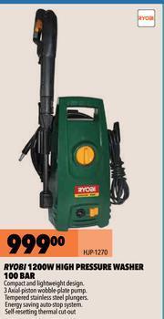 Midas Ryobi 1200W High Pressure Washer 100 Bar HJP-1270 offer