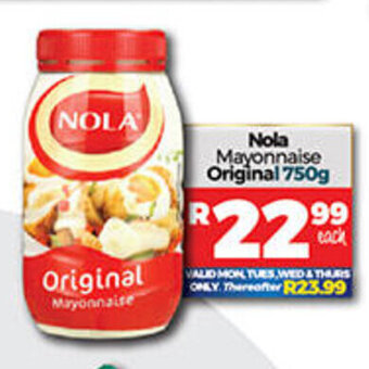 Take 'n Pay Nola Mayonnaise Original 750g offer
