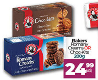 Take 'n Pay Bakers Romany Creams or Choc-kits 200g offer
