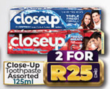 Take 'n Pay Close-Up Toothpaste Assorted 125ml offer