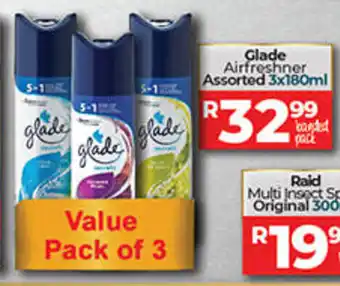 Take 'n Pay Glade Airfreshner Assorted 3x180ml offer