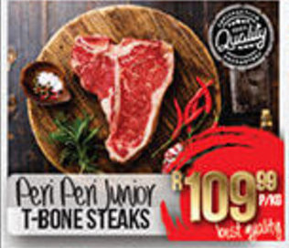 Take 'n Pay Peri Peri Junior T-Bone Steaks offer