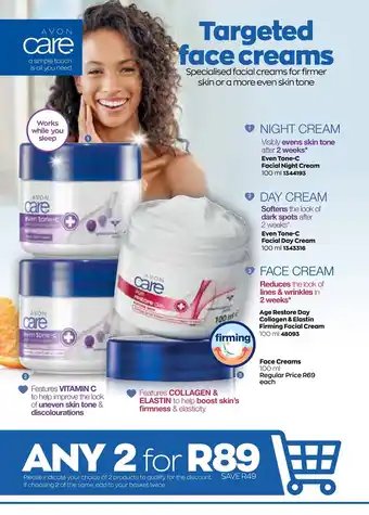 AVON Avon Care Even Tone-C Face Creams offer