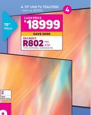 Game Samsung 75" UHD TV 75AU7000 offer