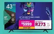 Game Hisense 43" 4K UHD TV A6G/43A6G offer