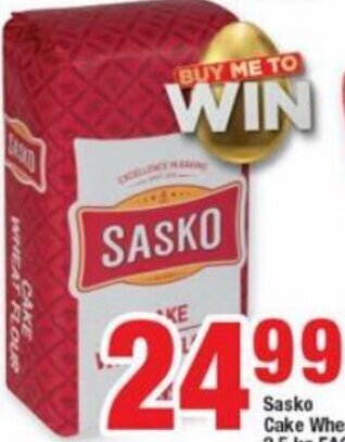 OK Foods Sasko Cake Wheat Flour 2,5kg offer