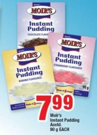 Moir's Instant Pudding Asstd 90g