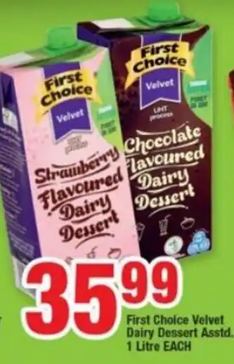 OK Foods First Choice Velvet Dairy Dessert Asstd 1L offer