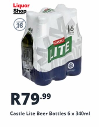 Shoprite Liquor Castle Lite Beer Bottles 6 x 340ml offer